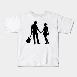 Romantic Silhouette Couple Kids T-Shirt